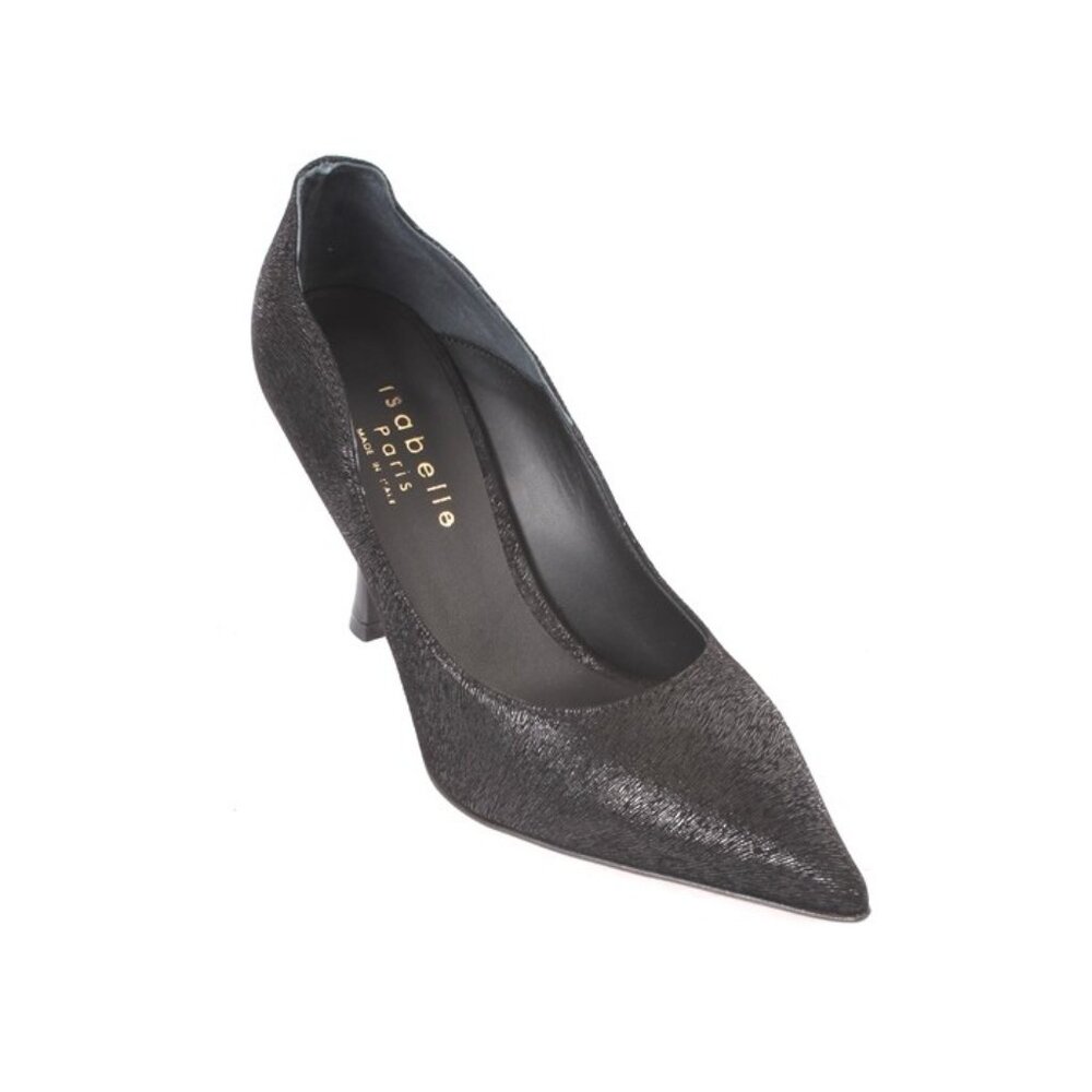 Isabelle 301 Black Leather Stiletto Heels Pointy Toe Pumps